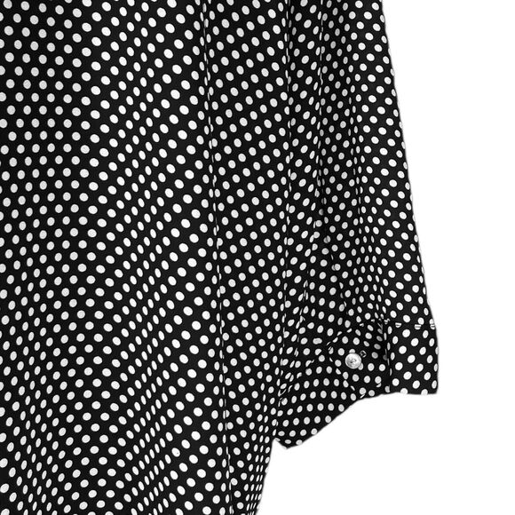 Rose + Olive Women's Shirt Button Up Black White Polka Dot Pleated Blouse Top 3X - Picture 9 of 9